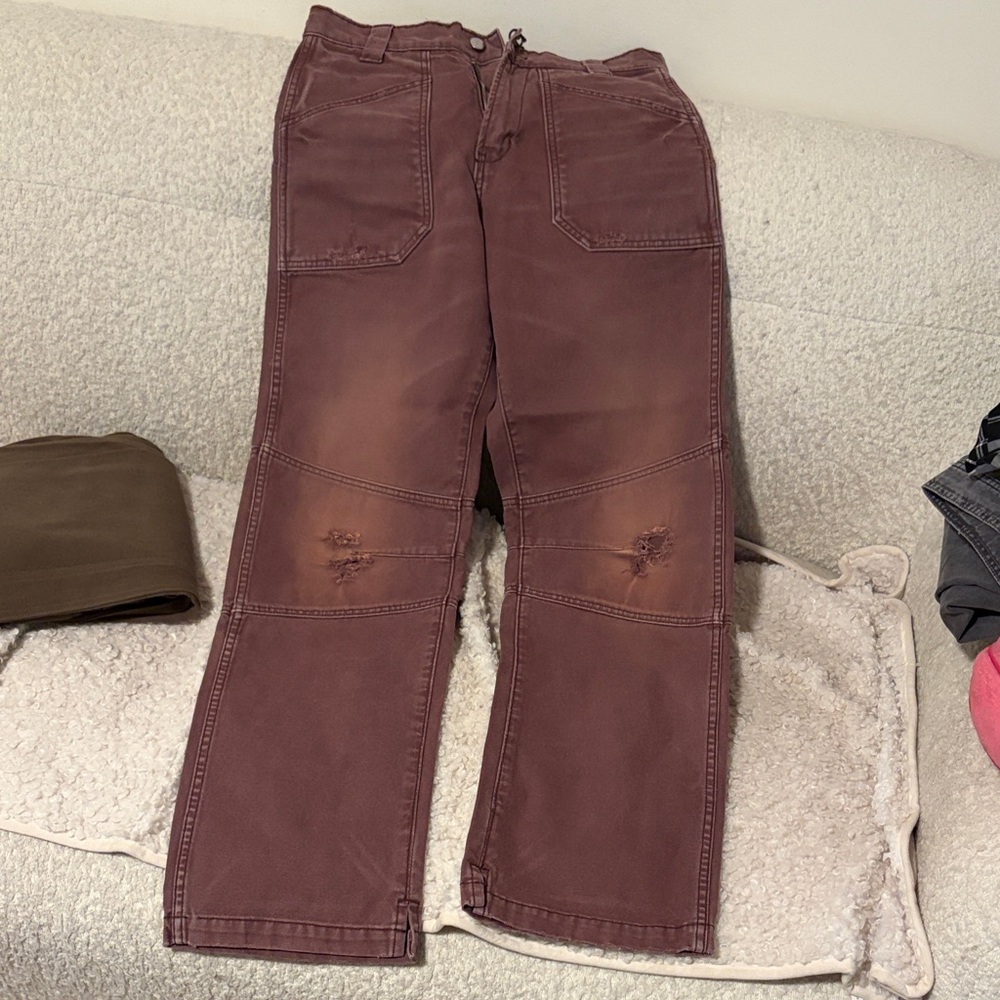 RHUDE Men's Rust Brown Workwear Jeans